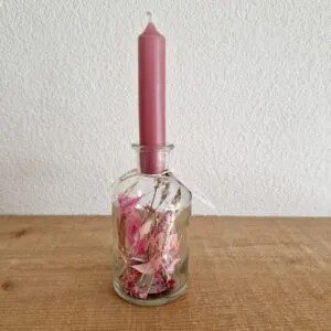 Droogbloemenfles-roze-oma