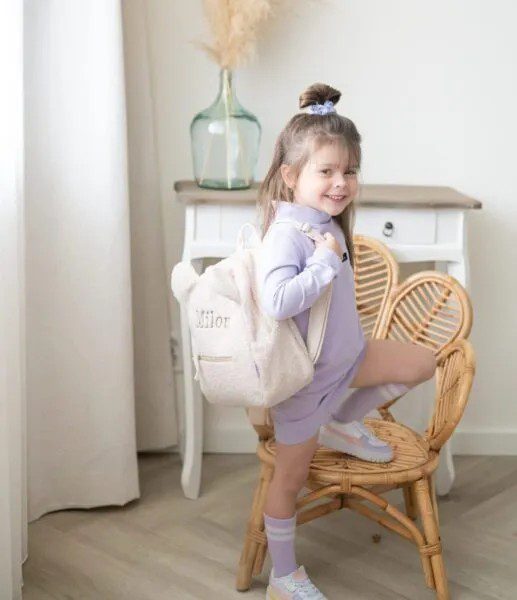 Teddy rugzakje met naam geborduurd | met oortjes