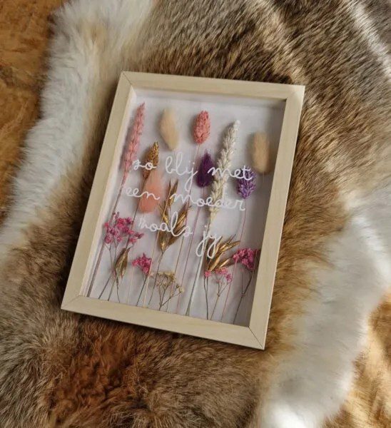 Diy-pakket lijst met droogbloemen