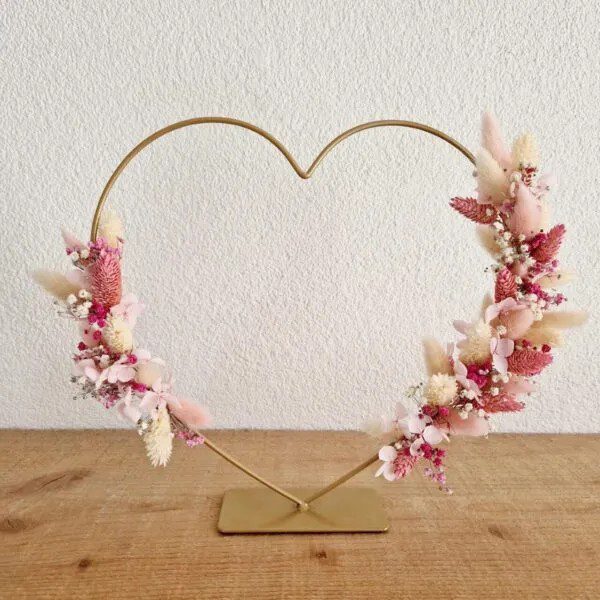 Moederdag hart met droogbloemen