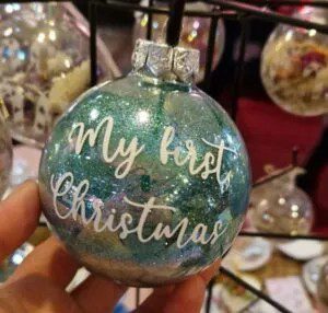 Kerstbal met glitters