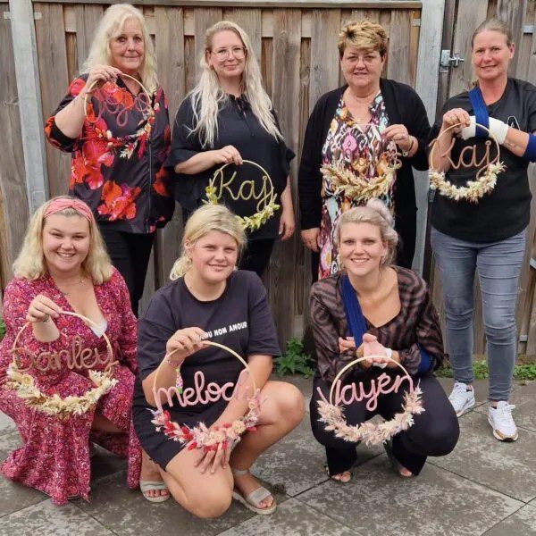 Workshop droogbloemenkrans met naam of zonder