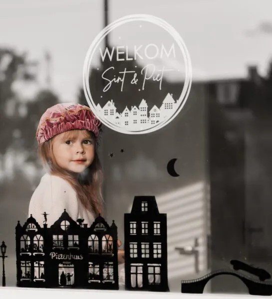 Welkom Sint & Piet raamsticker