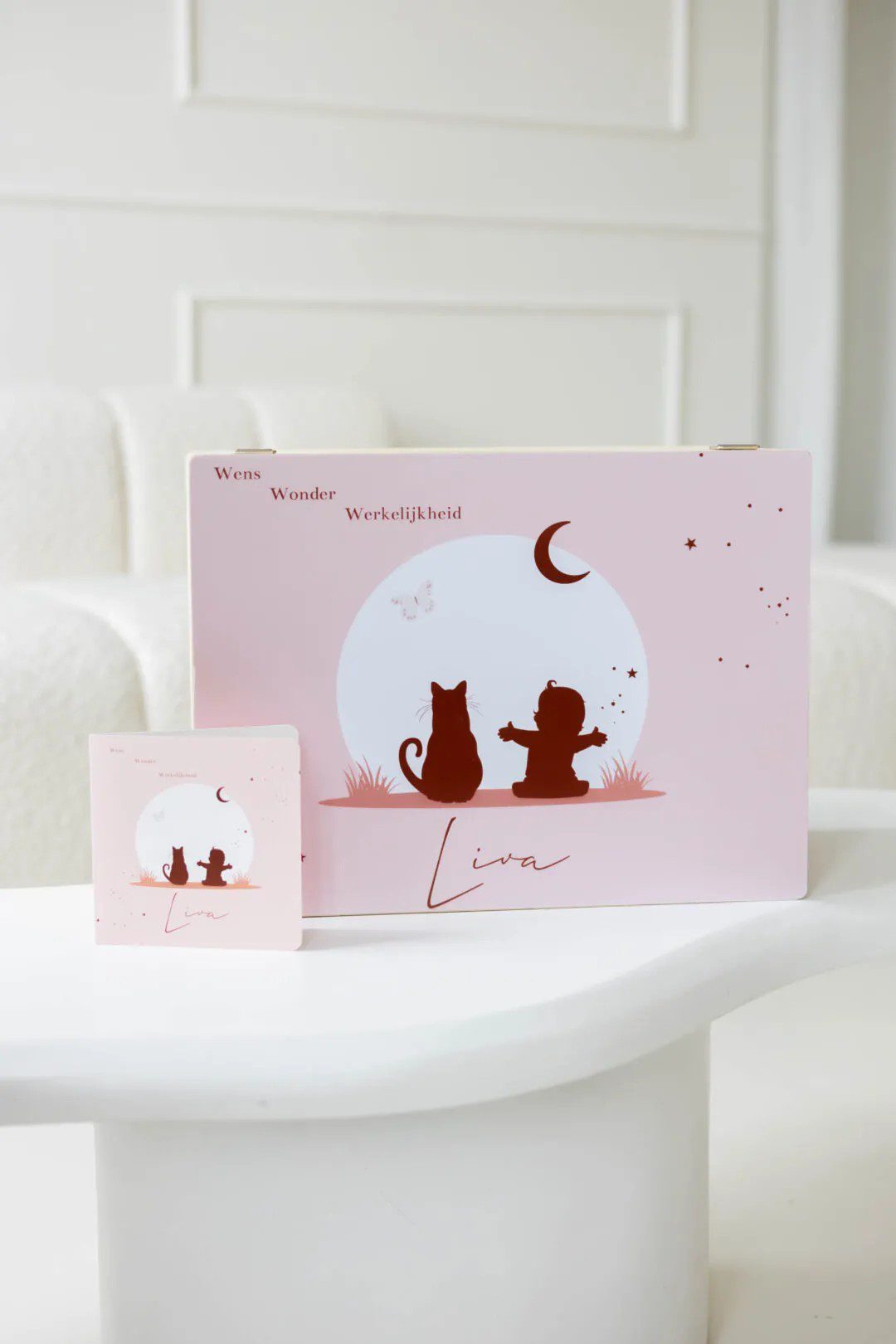 Memorybox met geboortekaartje of huwelijkskaartje