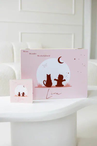 Memorybox met geboortekaartje of huwelijkskaartje